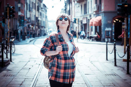 hipster girl in the street