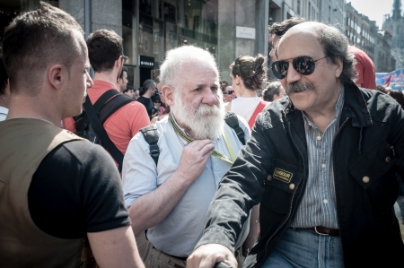 MILAN, ITALY - APRIL 25: celebration of liberation held in Milan on 25 April 2013. thousands of people took to the streets in Milan to celebrate the anniversary of the liberation of Italy from Nazism and Fascismのeditorial素材