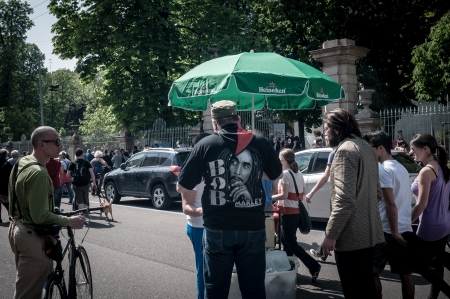 MILAN, ITALY - APRIL 25: celebration of liberation held in Milan on 25 April 2013. thousands of people took to the streets in Milan to celebrate the anniversary of the liberation of Italy from Nazism and Fascismのeditorial素材