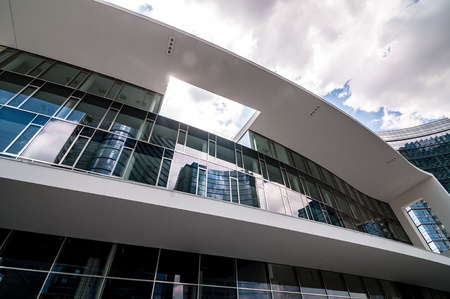 MILAN, ITALY - MAY 8: Unicredit tower on May 8, 2013. Unicredit Tower, in Garibaldi district, 231 meters high, is the tallest Skyscraper in Italy designed by architect Cesar Pelli and is composed of a series of buildings ecosustainableのeditorial素材