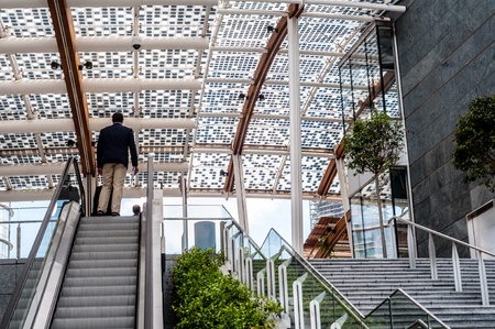 MILAN, ITALY - MAY 8: Unicredit tower on May 8, 2013. Unicredit Tower, in Garibaldi district, 231 meters high, is the tallest Skyscraper in Italy designed by architect Cesar Pelli and is composed of a series of buildings ecosustainableのeditorial素材