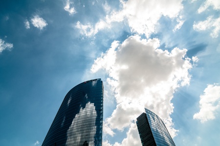 MILAN, ITALY - MAY 8: Unicredit tower on May 8, 2013. Unicredit Tower, in Garibaldi district, 231 meters high, is the tallest Skyscraper in Italy designed by architect Cesar Pelli and is composed of a series of buildings ecosustainableのeditorial素材