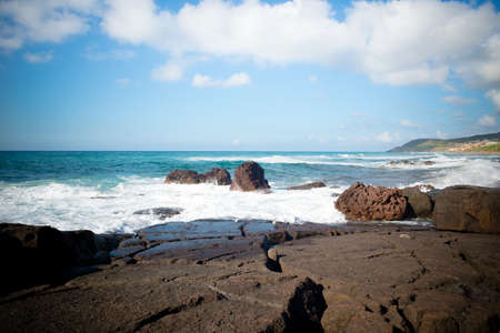 Sardinia Lubagnu beach in Summertimeの写真素材