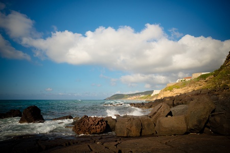 Sardinia Lubagnu beach in Summertimeの写真素材