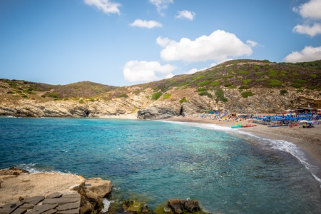 Argentiera Sardinia sea landscape in summertime 2013の写真素材