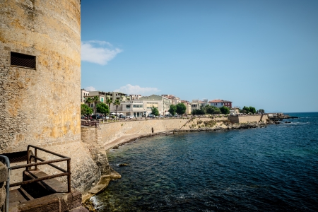 ALGHERO, ITALY - AUGUST 13: touristic city of Alghero on August, 13 2013. Alghero is a touristic...