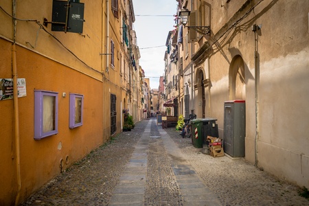 ALGHERO, ITALY - AUGUST 13: touristic city of Alghero on August, 13 2013. Alghero is a touristic...