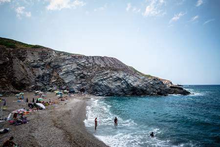 Argentiera Sardinia sea landscape in summertime 2013のeditorial素材
