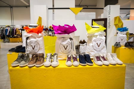 MILAN, ITALY - SEPTEMBER 20: So Critical So Fashion exhibition in Milan on September, 20 2013. Important alternative  fashion exhibition of biologiacal, vegan and recycled materials during Milan Fashion Weekのeditorial素材