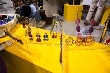 MILAN, ITALY - SEPTEMBER 20: So Critical So Fashion exhibition in Milan on September, 20 2013. Important alternative  fashion exhibition of biologiacal, vegan and recycled materials during Milan Fashion Weekのeditorial素材