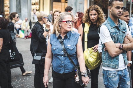 MILAN, ITALY - SEPTEMBER 26: 269 Life  manifestation on September 26, 2013. Animal right association '269 Life' protest against vivisection, animals right, meat nutrition and productionのeditorial素材