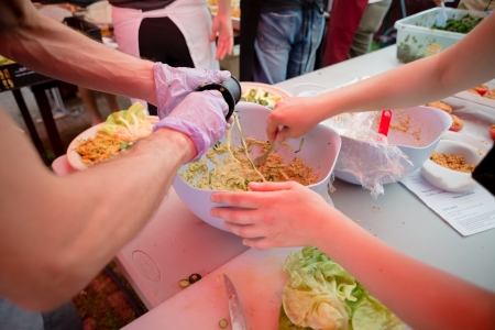 MILAN, ITALY - SEPTEMBER 8: Vegan Fest on September 28, 2013. Thousands of people visited the fair Miveg where were presented vegan biological products, vegan cook and animal rights conventionのeditorial素材
