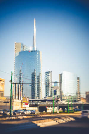 blurred abstract city tilt shift のeditorial素材