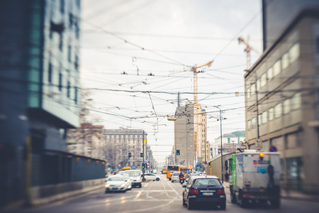 blurred abstract city tilt shift のeditorial素材