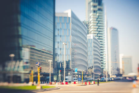 blurred abstract city tilt shift のeditorial素材