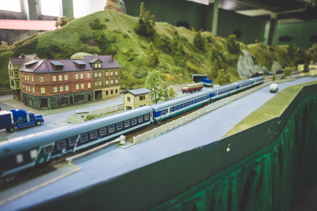 MILAN, ITALY - MARCH 23: FAI open old trains warehouse in Milan on March 23, 2014. diecast model trains during FAI day in milan for old train warehouse openingのeditorial素材
