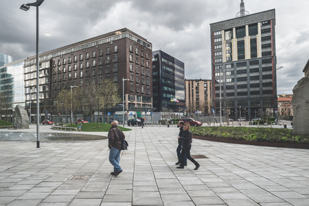 MILAN, ITALY - MARCH 23: People visitng Palazzo Lombardia, most high and important building in Milan,  opening for visitors during FAI, Fondo Ambiente Italiano, on MARCH 23, 2014 in Milan.のeditorial素材