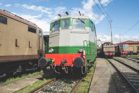 MILAN, ITALY - MARCH 23: FAI open old trains warehouse in Milan on March 23, 2014. FAI, fondo ambiente italiano, opened old trains warehouse for thousand of people which went to visit itのeditorial素材