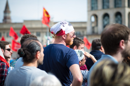 MILAN, ITALY - APRIL 25: celebration of liberation held in Milan on 25 April 2014. People took the...