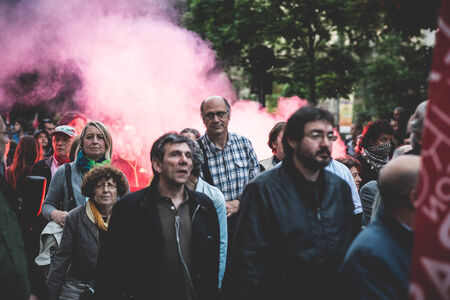MILAN, ITALY - APRIL 29: Manifestation against fascism and nazism in Milan on 25 April 2014. People took the streets in Milan to protest against neo nazis and fascists groups present in Milanのeditorial素材