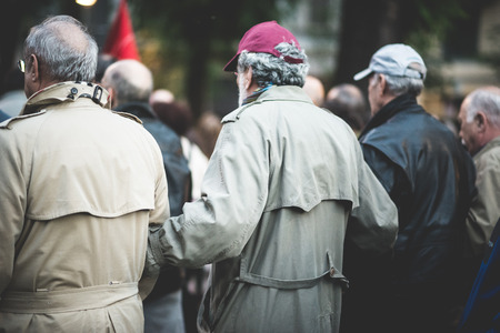 MILAN, ITALY - APRIL 29: Manifestation against fascism and nazism in Milan on 25 April 2014. People took the streets in Milan to protest against neo nazis and fascists groups present in Milanのeditorial素材