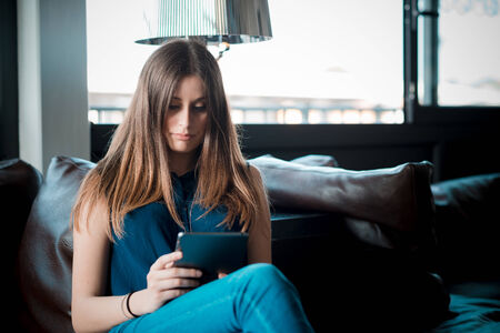 young beautiful hipster woman in the city