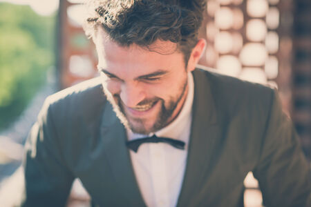 handsome hipster modern elegant man at home