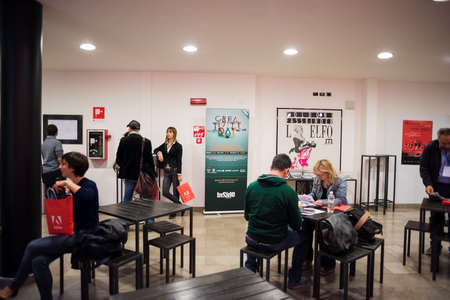 MILAN, ITALY - SEPTEMBER 25: Creative Day in Milan, Italy on September, 25 2014. Creative Day is an important italian event, sponsored by adobe, about creativity organized by inside trainingのeditorial素材