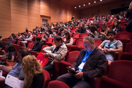 MILAN, ITALY - SEPTEMBER 25: Creative Day in Milan, Italy on September, 25 2014. Creative Day is an important italian event, sponsored by adobe, about creativity organized by inside trainingのeditorial素材