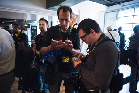 MILAN, ITALY - SEPTEMBER 27: Nikon Live in Milan, Italy on September, 27 2014. Nikon Live is the first Nikon event in Italy where thousand of people meet great photographers and known new Nikon productsのeditorial素材