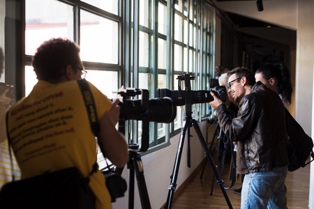MILAN, ITALY - SEPTEMBER 27: Nikon Live in Milan, Italy on September, 27 2014. Nikon Live is the first Nikon event in Italy where thousand of people meet great photographers and known new Nikon productsのeditorial素材