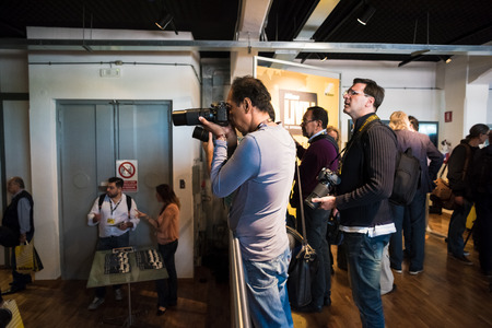 MILAN, ITALY - SEPTEMBER 27: Nikon Live in Milan, Italy on September, 27 2014. Nikon Live is the first Nikon event in Italy where thousand of people meet great photographers and known new Nikon productsのeditorial素材