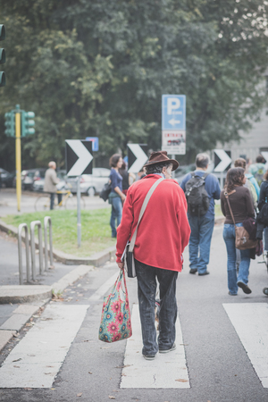 MILAN, ITALY - OCTOBER 11: demonstration held in Milan october 11, 2014. People took streets to protest against Milan expo to be held in 2015, event important worldwide.のeditorial素材