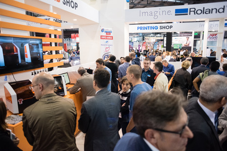 MILAN, ITALY - OCTOBER 17: Viscom Italia held in Milan on October, 17 2014. Viscom Italia is an important international trade fair and conference on visual communicationのeditorial素材