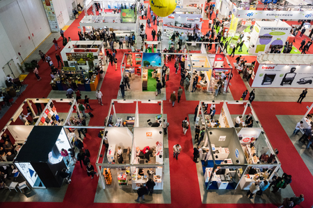 MILAN, ITALY - OCTOBER 17: Viscom Italia held in Milan on October, 17 2014. Viscom Italia is an important international trade fair and conference on visual communicationのeditorial素材