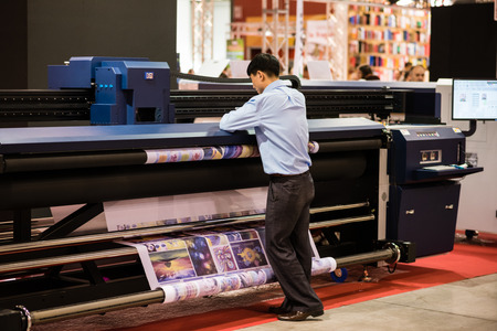 MILAN, ITALY - OCTOBER 17: Viscom Italia held in Milan on October, 17 2014. Viscom Italia is an important international trade fair and conference on visual communicationのeditorial素材