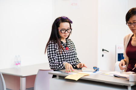 MILAN, ITALY - OCTOBER 17: Viscom Italia held in Milan on October, 17 2014. Viscom Italia is an important international trade fair and conference on visual communicationのeditorial素材