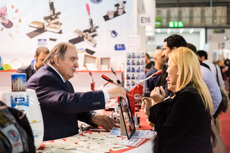 MILAN, ITALY - OCTOBER 17: Viscom Italia held in Milan on October, 17 2014. Viscom Italia is an important international trade fair and conference on visual communicationのeditorial素材