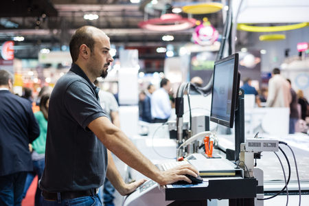 MILAN, ITALY - OCTOBER 17: Viscom Italia held in Milan on October, 17 2014. Viscom Italia is an...
