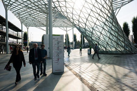 MILAN, ITALY - OCTOBER 17: Viscom Italia held in Milan on October, 17 2014. Viscom Italia is an important international trade fair and conference on visual communicationのeditorial素材