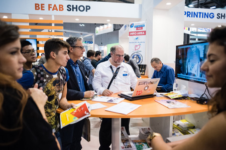 MILAN, ITALY - OCTOBER 17: Viscom Italia held in Milan on October, 17 2014. Viscom Italia is an...