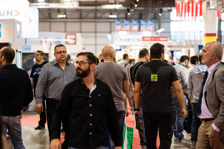 MILAN, ITALY - OCTOBER 17: Viscom Italia held in Milan on October, 17 2014. Viscom Italia is an important international trade fair and conference on visual communicationのeditorial素材