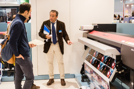 MILAN, ITALY - OCTOBER 17: Viscom Italia held in Milan on October, 17 2014. Viscom Italia is an...