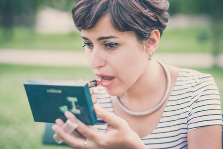 young hipster woman in the cityの写真素材