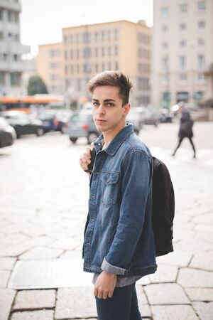 young handsome alternative dark model man in town