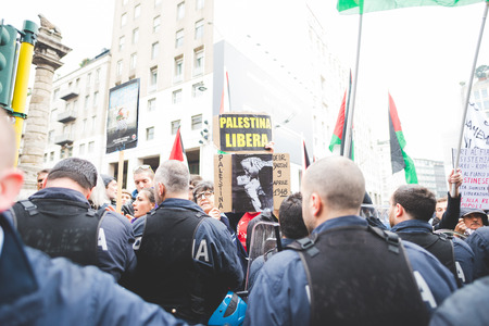 MILAN, ITALY - APRIL 25: celebration of liberation held in Milan on April 25, 2015. People took the streets in Milan to celebrate the 70th anniversary of the liberation of Italy from Nazism and Fascismのeditorial素材