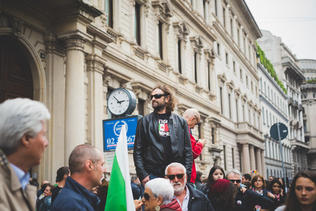 MILAN, ITALY - APRIL 25: celebration of liberation held in Milan on April 25, 2015. People took the...