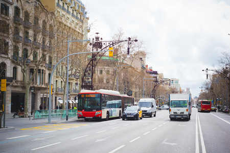 BARCELONA, SPAIN - MARCH 21: streets of Barcelona on March 21, 2015. Barcelona is the capital city of Catalonia in Spain and the country's second largest city, with a population of 1.6 millionのeditorial素材