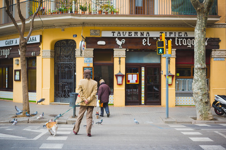 BARCELONA, SPAIN - MARCH 21: streets of Barcelona on March 21, 2015. Barcelona is the capital city of Catalonia in Spain and the country's second largest city, with a population of 1.6 millionのeditorial素材