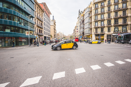 BARCELONA, SPAIN - MARCH 21: streets of Barcelona on March 21, 2015. Barcelona is the capital city of Catalonia in Spain and the country's second largest city, with a population of 1.6 millionのeditorial素材